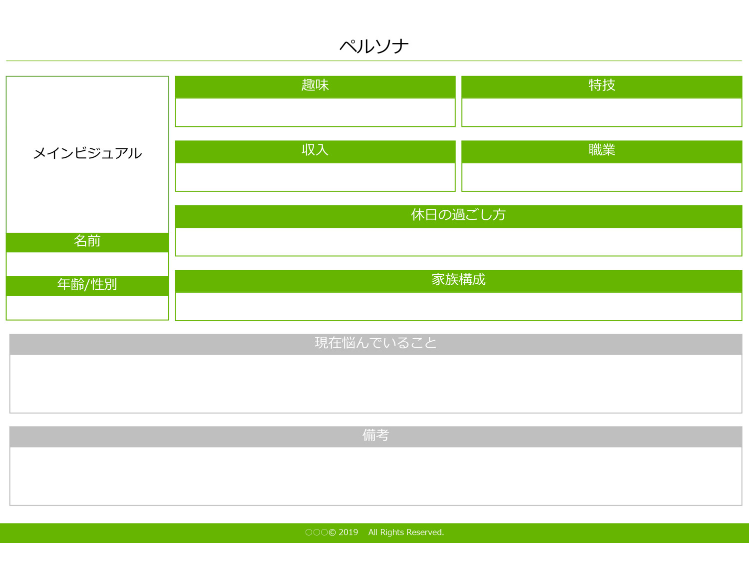 ペルソナ テンプレート Powerpoint形式 マーキャリメディア